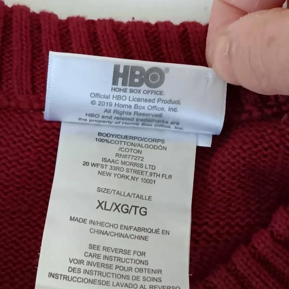 Game of Thrones Sweater Mens XL Red I Drink And I Know‎ Things Ugly Christmas